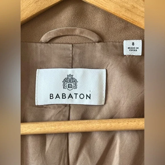 Women’s Babaton Forte Blazer Open Front Tan Blazer Jacket - Picture 9 of 11
